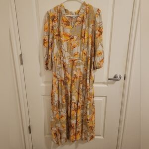 Elegant Floral Long Sleeve Dress